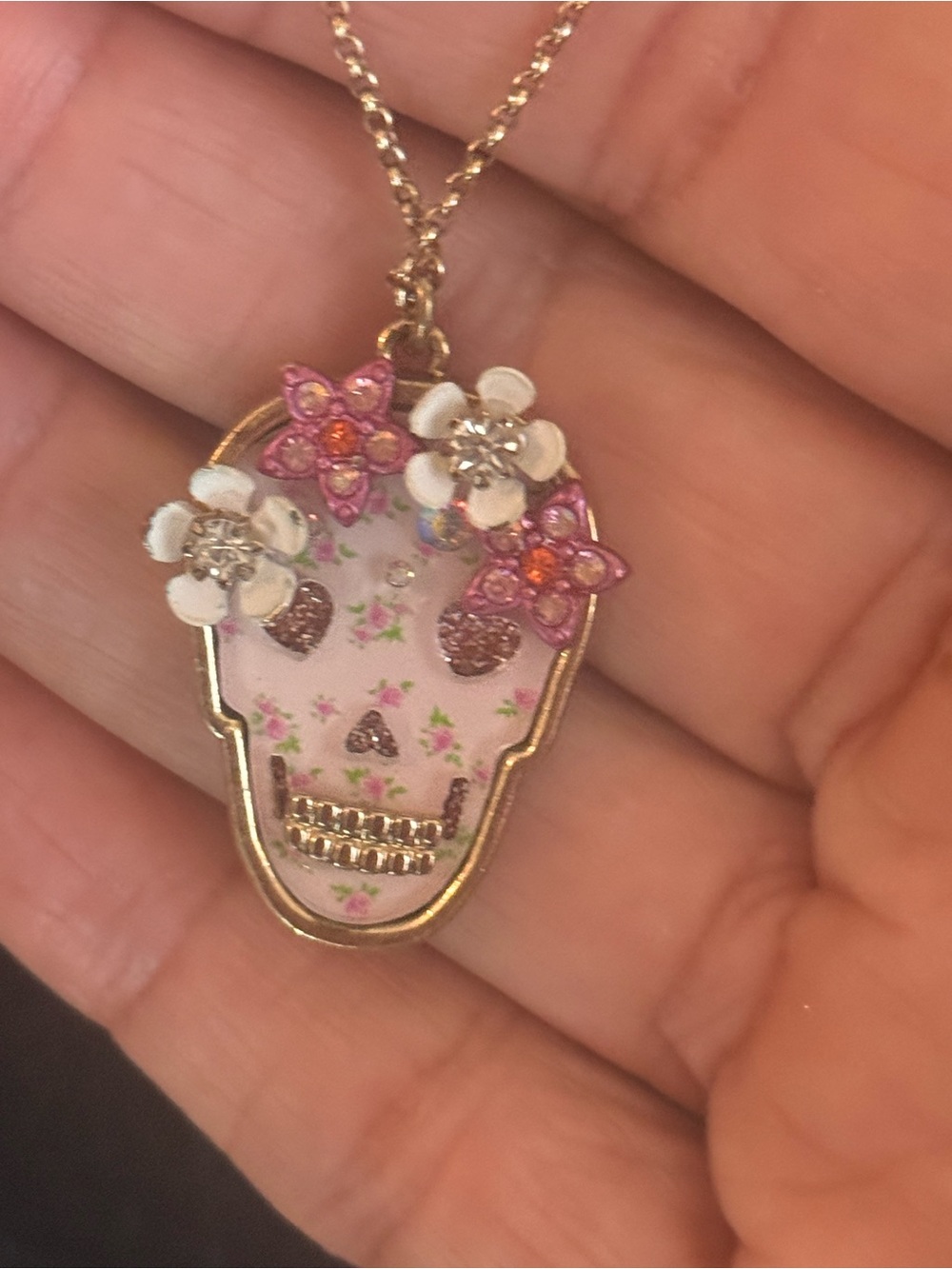 Betsey Johnson Gold-Tone Cupcake Pendant Necklace with Pink and Clear Accents
